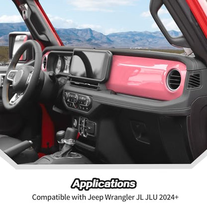 2pcs for 2024+ Jeep Wrangler JL Pink Interior Accessories Center Console Dash Panel Cover Trim