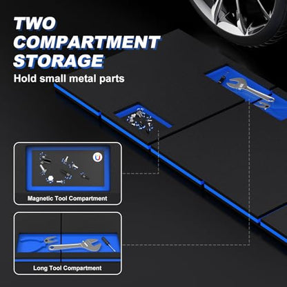 Thick Mechanic Mat Foldable EVA Kneeling Pad with Magnetic Tool Slot