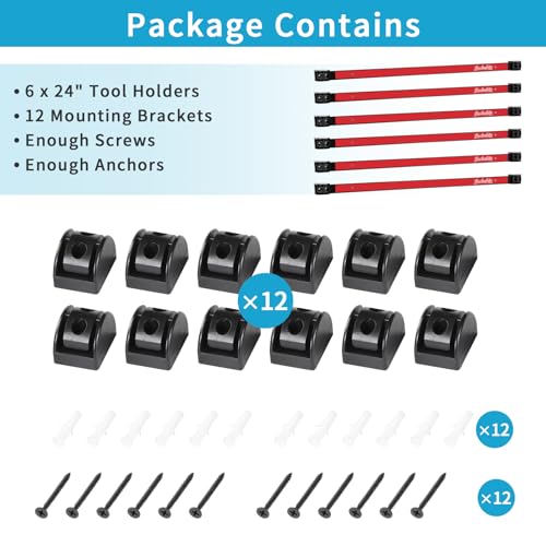 6 Pieces 24" Magnetic Tool Holder Strip (6 Count)