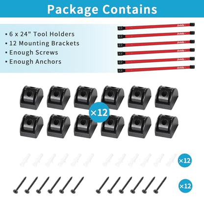6 Pieces 24" Magnetic Tool Holder Strip (6 Count)