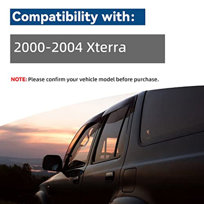 4pcs Window Visors Rain Guards for 2000 (4 Count)