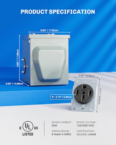 50 Amp RV Power Outlet Box