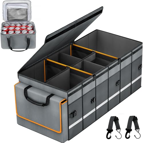 Car Trunk Organizer and Storage with Removable Leakproof Cooler Bag