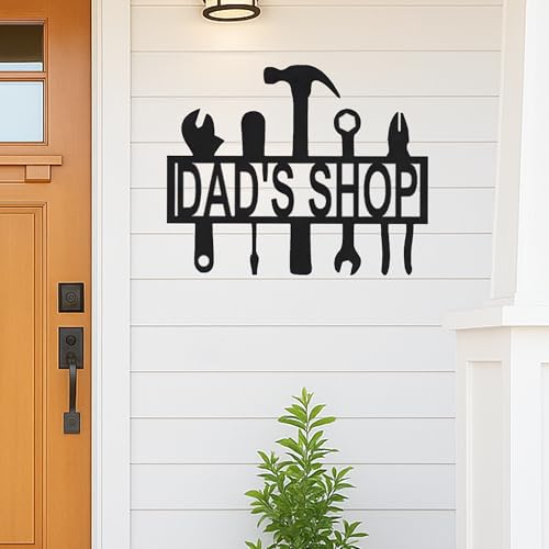 Custom Garage Workshop Metal Sign Personalized Tool Name Wall Art for Car Truck Mechanic Shop Decor Durable Steel Sign for Dad Husband Men’s Auto Workspace or Fence