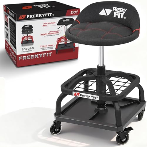 Rolling Shop Stool with Wheels
