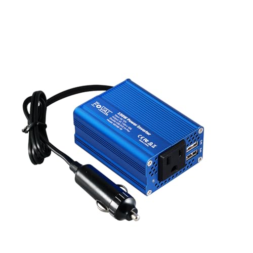 150W Car Power Inverter 12V DC to 110V AC Converter Vehicle Adapter Plug Outlet with 3.1A Dual USB Car Charger for Laptop Computer