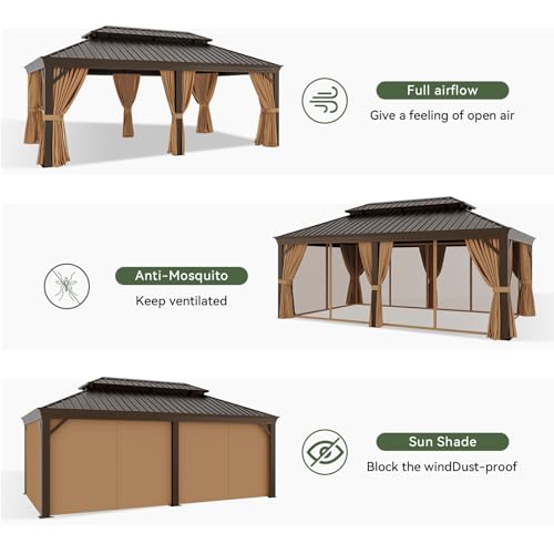 20' X 12' Hardtop Gazebo with Drainage