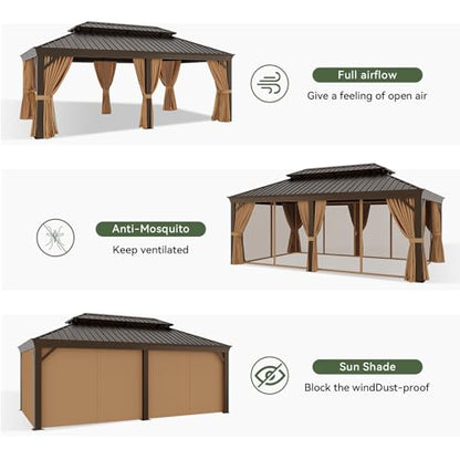 20' X 12' Hardtop Gazebo with Drainage