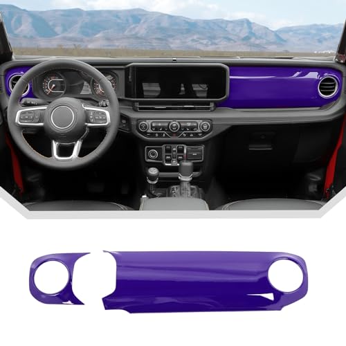 Purple Center Console Dashboard Trim Overlay for 2024+ Jeep Wrangler JL Interior Accessories