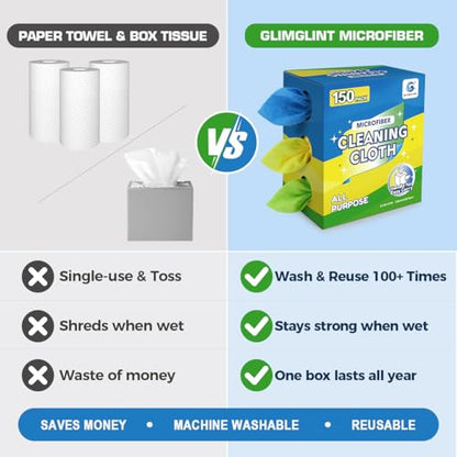 Microfiber Cleaning Cloth 150 Pack (150 Count)