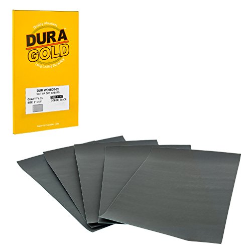 Premium 1500 Grit Wet or Dry Sandpaper Sheets (25 Count)