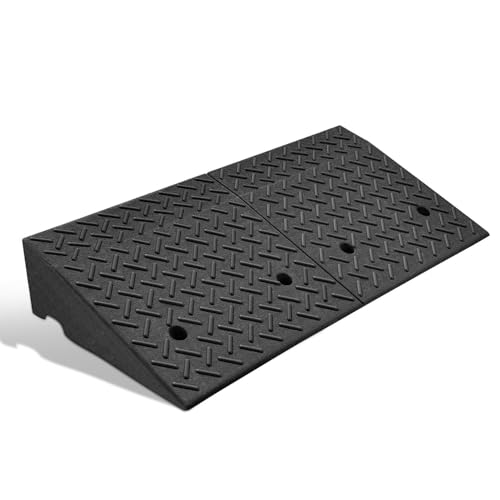 6.3" Rise Rubber Curb Ramp Heavy Duty Loading Driveway Ramp Threshold Ramp 39" W x 19.5" D x 6.3" H for Loading Dock