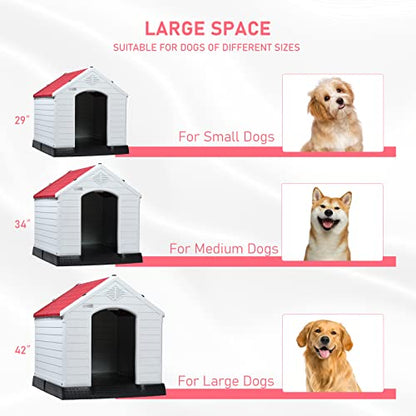 Durable Waterproof Plastic Dog House for Small to Large Sized Dogs