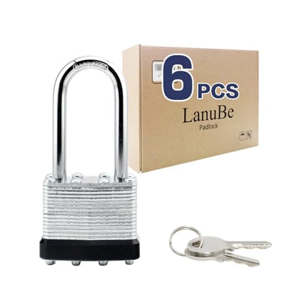 Laminated Keyed Alike Padlock 6 Pack 1.6 (6 Count)