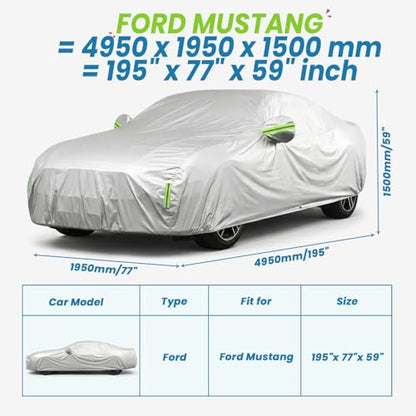 210D Oxford Car Cover Compatible with Ford Mustang