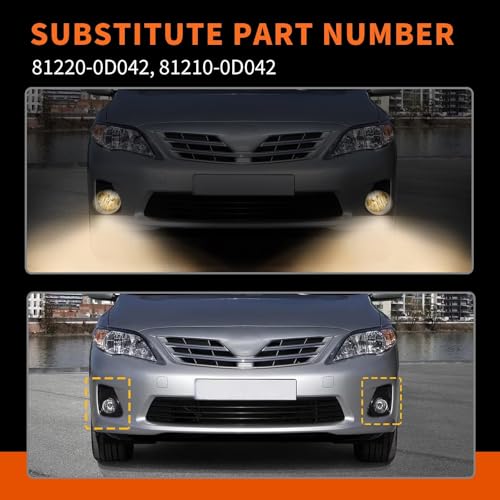 Fog Light Assembly Compatible with Corolla 2009 2010