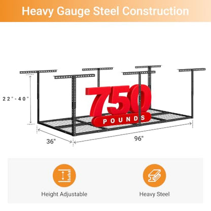 3x8ft Overhead Ceiling Garage Storage Rack