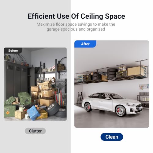 4x8 Overhead Garage Ceiling Storage Rack Organization