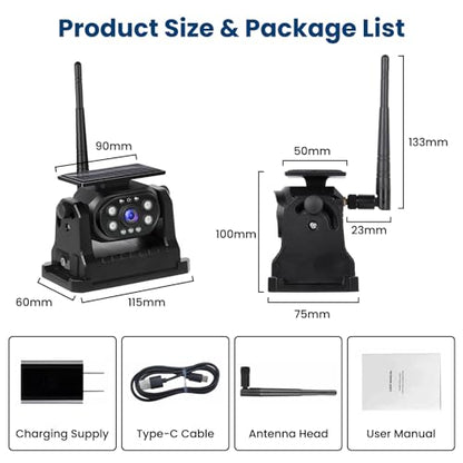 WiFi Magnetic Solar Wireless Backup Camera for Trucks