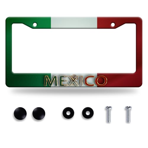 Mexico Flag License Plate Frame Stainless Steel Car Accessory 6.3x12.3Inch