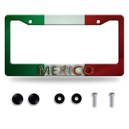 Mexico Flag License Plate Frame Stainless Steel Car Accessory 6.3x12.3Inch