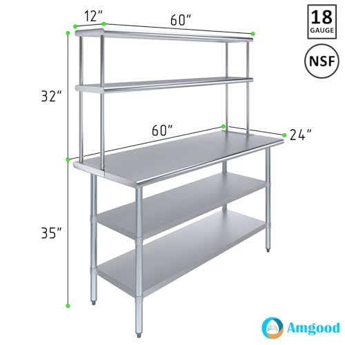 Stainless Steel Work Table with 2 Shelves