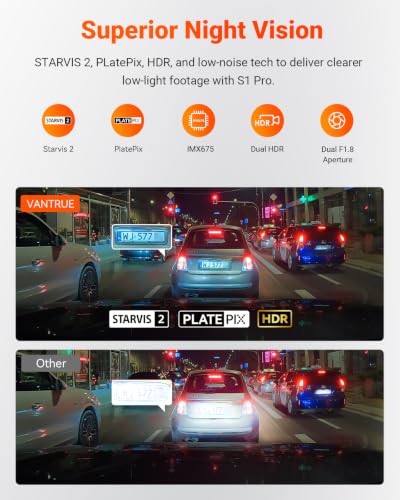 S1 Pro 60fps Dash Cam Front and Rear