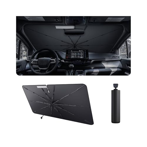 2025 Upgrade Car Windshield Sun Shade Windshield Sunshade Umbrella [Star Fabric] Protect Car from Sun Rays&Heat Damage Keeps Vehicle Cool