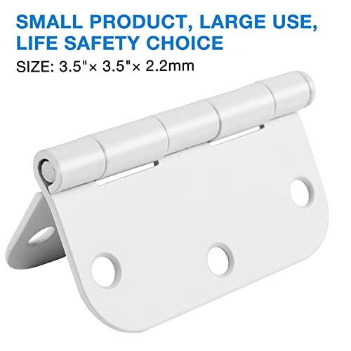 3 1 2" Matte White Door Hinges 3.5" 5 (12 Count)