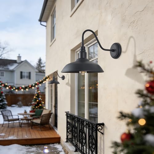 14in Outdoor Gooseneck Light Fixture for Porch