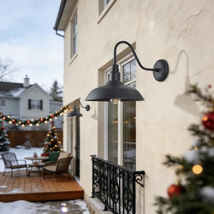 14in Outdoor Gooseneck Light Fixture for Porch