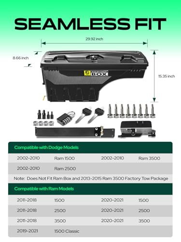 Driver Side Truck Bed Storage Tool Box for Dodge Ram