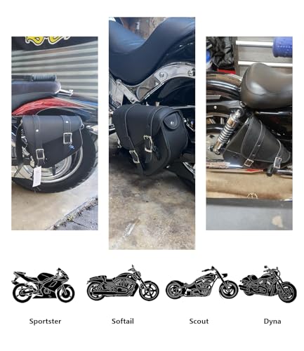 Motorcycle Saddle Bags Leather Motorcycle Solo Swing Arm Bag For Softails Sportsters Choppers Waterproof Side Bags