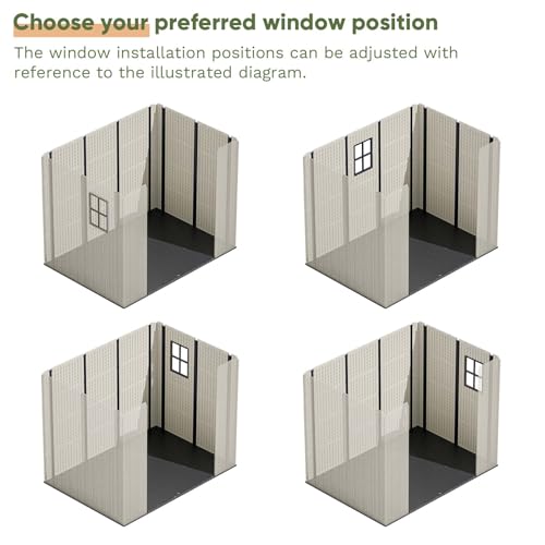 8x6 FT Plastic Outdoor Storage Shed with Floor