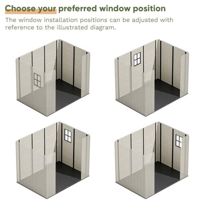 8x6 FT Plastic Outdoor Storage Shed with Floor