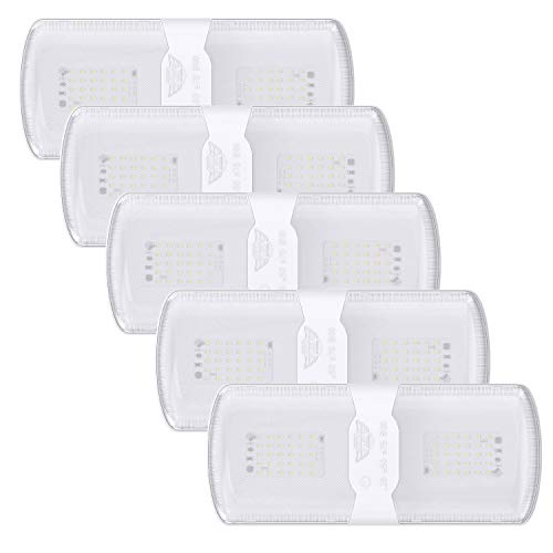 5 Pack RV LED Ceiling Double Dome Light Fixture with Built in Dimmer Interior Lighting for Car (5 Count)