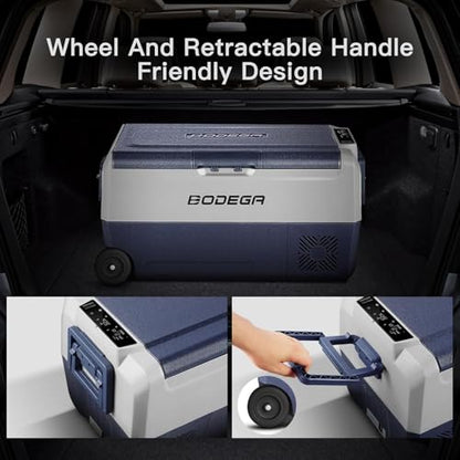 64QT 12 Volt Car Refrigerator Portable Single Zone With Wheels