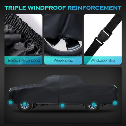Car Cover Waterproof All Weather Full Outdoor Pickup Truck Cover Rain UV Protection