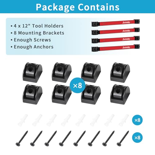 4 Pieces 12" Magnetic Tool Holder Strip (4 Count)