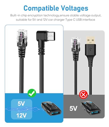 PD3.0 Type C RJ11 Radar Detector Cable for Escort