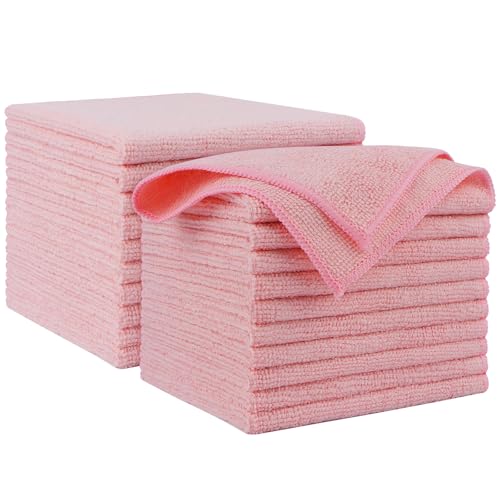 Microfiber Cleaning Cloth Pink 20PK (20 Count)