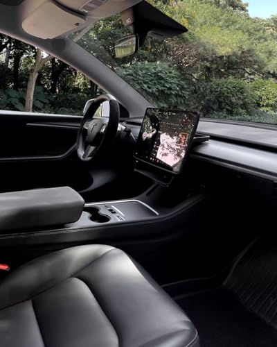 Matte Black Dashboard Cover and Front Door Cover Compatible with Tesla Model 3（2021 (2 Count)