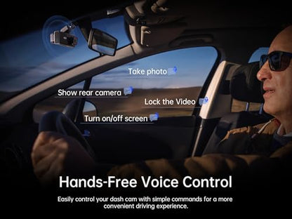 4K 3 Channel Dash Cam Front and Rear Inside