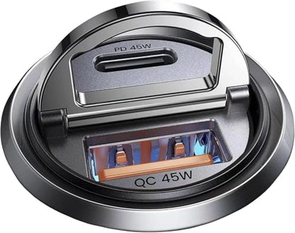 90W USB C Car Charger Fast Charging [Invisible & All Metal Design]