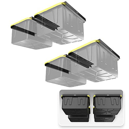 Heavy Duty Overhead Garage Storage Rack for 4 Bins. Adjustable Width (4 Count)
