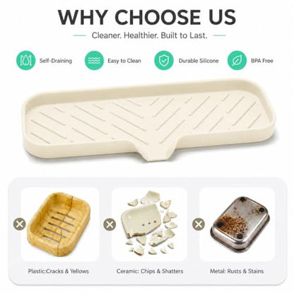 Silicone Soap Dish with Drain Spout