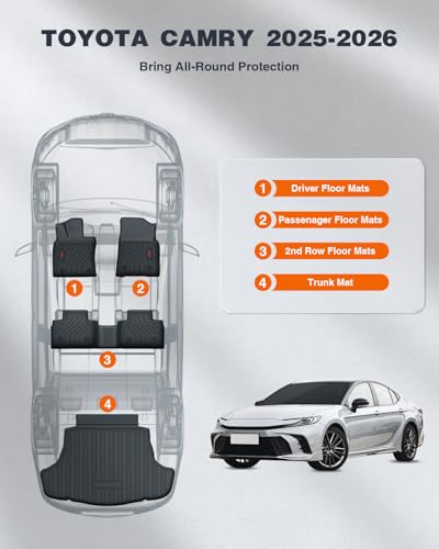 Custom Fit Floor Mats for 2025 2026 Toyota Camry Hybrid LE SE XLE XSE Accessories