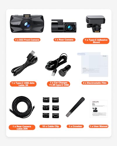 Real 4K Dash Cam Front and Rear