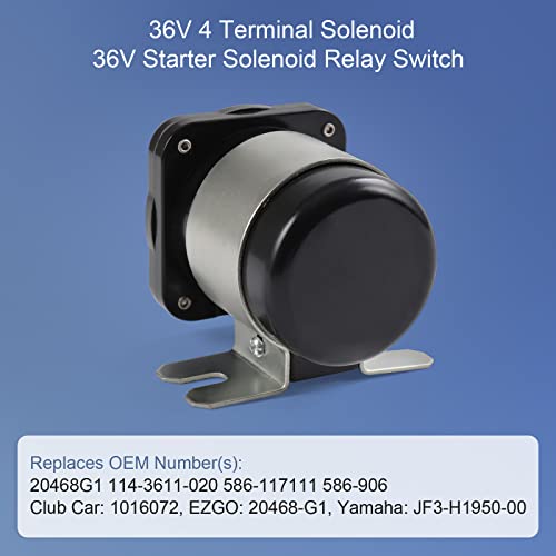 36V 4 Terminal Solenoid 20468G1 36V Solenoid Relay Switch Replacement for EZGO
