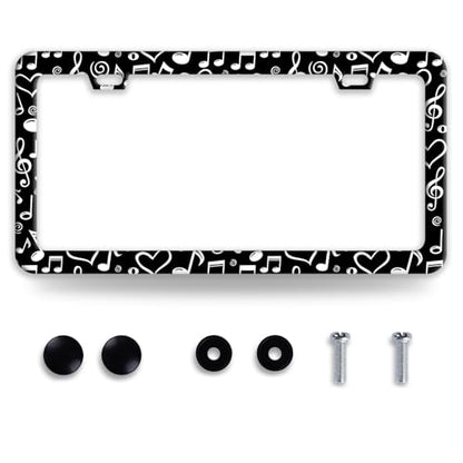 Music Note Stainless Steel License Plate Frame for US Cars Decor